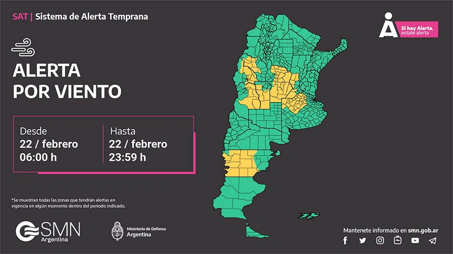 El alerta por vientos para esta noche para Las Colonias.