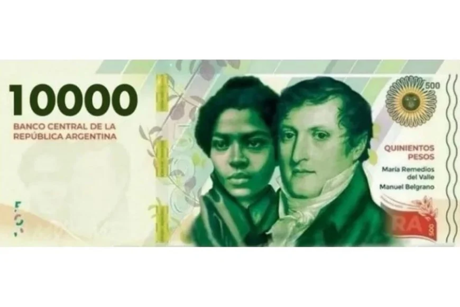 Así será el billete de 10.000 pesos. Así será el billete de 10.000 pesos.