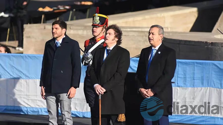 El gobernador de Santa Fe, el presidente de la Nación y el intendente de Rosario - Foto Infobae