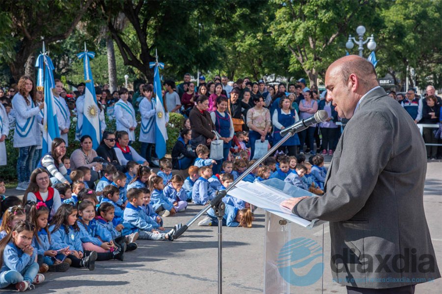 El intendente durante su discurso