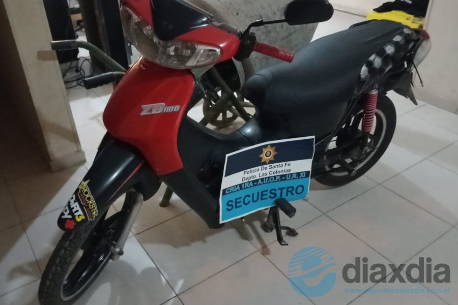 La moto secuestrada al agresor