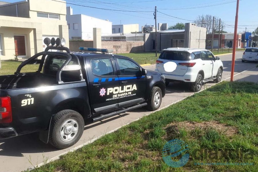 La camioneta recuperada en Franck