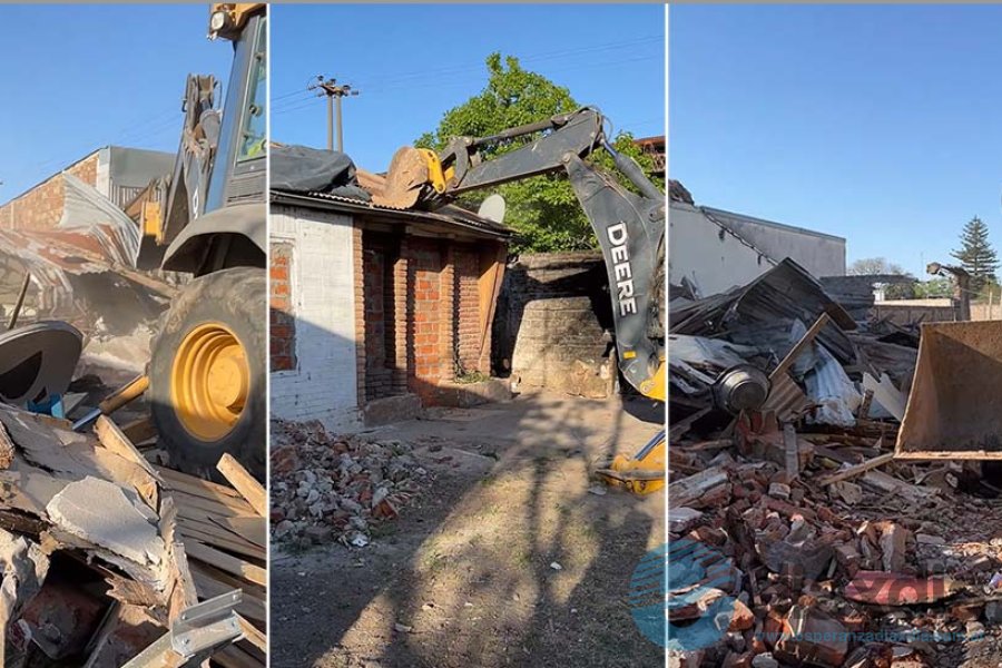 El derrumbe realizado este jueves El derrumbe realizado este jueves