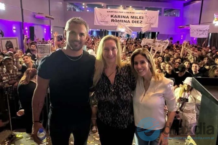 Menem, Milei y García Diez en Santa Fe