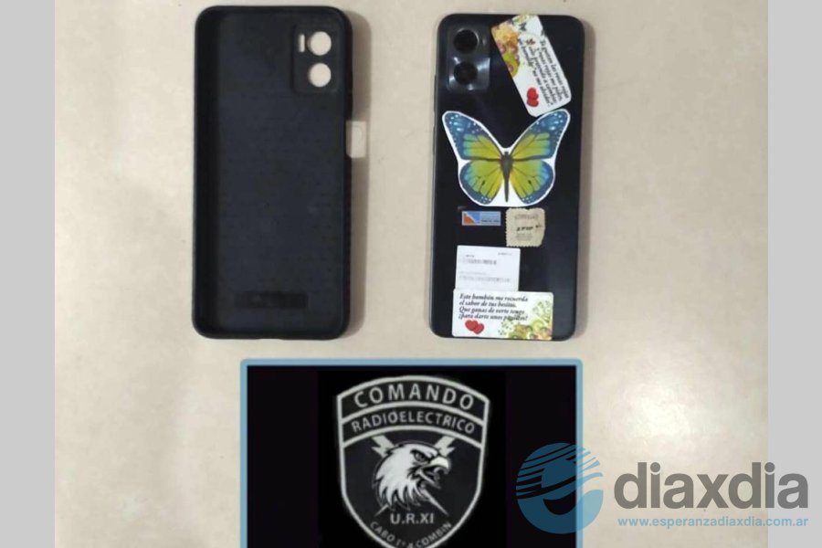 El celular secuestrado por la policía