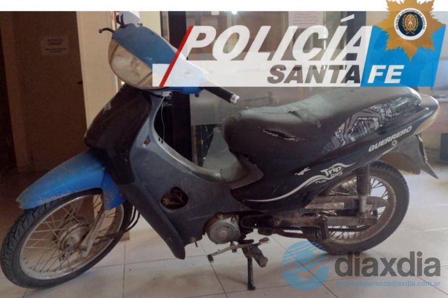 La motocicleta secuestrada por la policía local