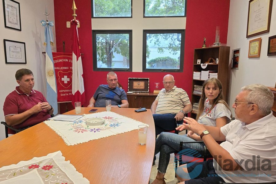 Pirola, Van Strate e integrantes de la A. Suiza Pirola, Van Strate e integrantes de la A. Suiza