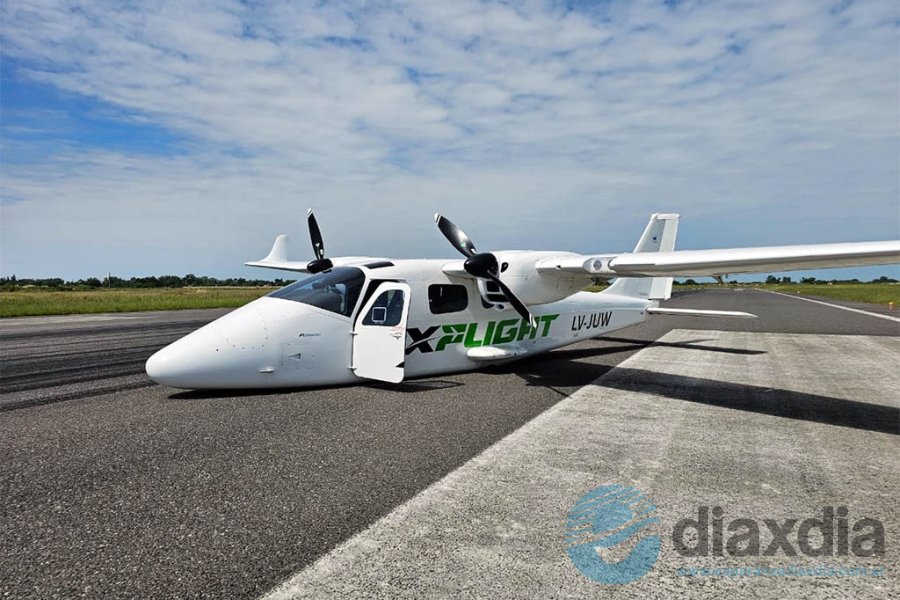 Así quedó el bimotor en la Pista 3 del AISV