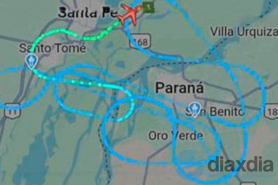 El recorrido del avión en nuestra zona El recorrido del avión en nuestra zona