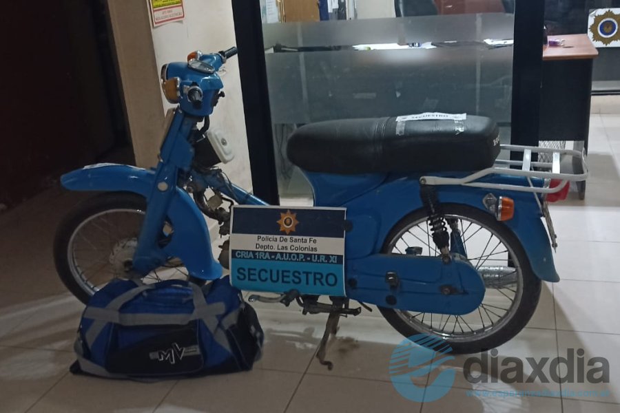 La moto recuperada en Recreo La moto recuperada en Recreo