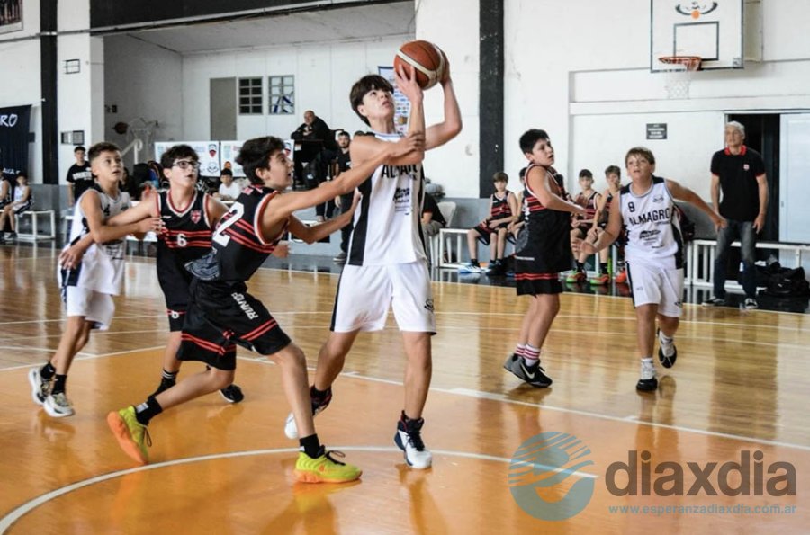 Los U13 de Almagro frente a Rivadavia - Foto @pablomagliano