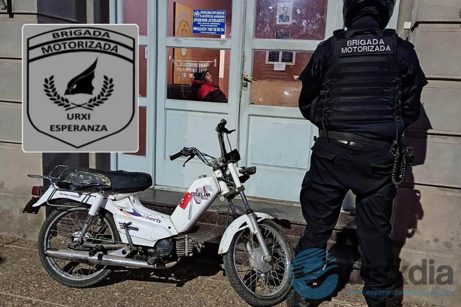 La moto secuestrada por la brigada motorizada