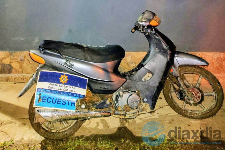 La moto secuestrada por la policía