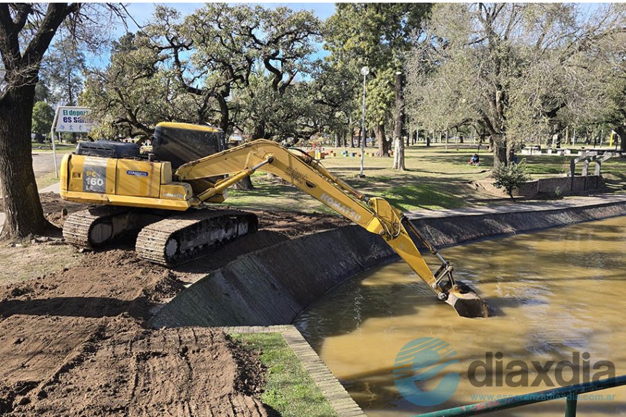 Las obras de desbarrado en el Parque Las obras de desbarrado en el Parque