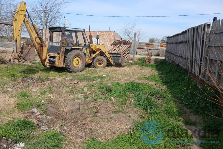 El operativo con máquinas y personal municipal