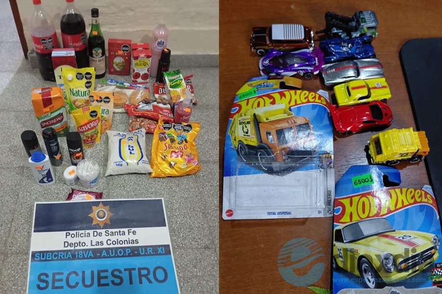 Mercadería recuperada y juguetes robados