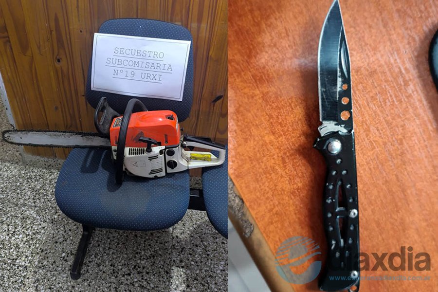 La motosierra robada y el arma secuestrada