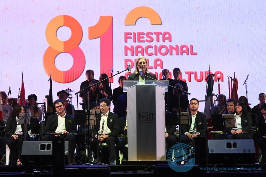 Scaglia durante su mensaje en el acto oficial Scaglia durante su mensaje en el acto oficial