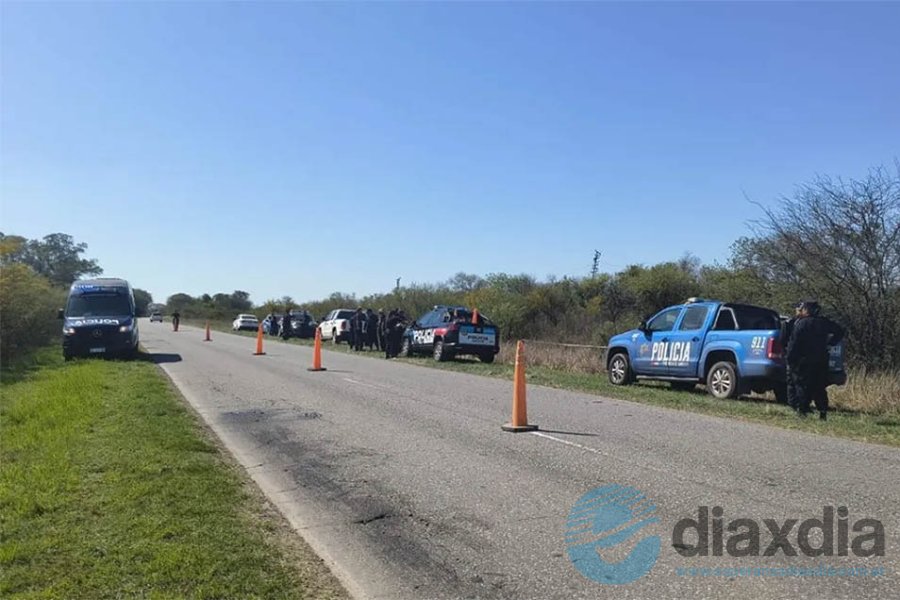 El operativo cerca del cuerpo encontrado